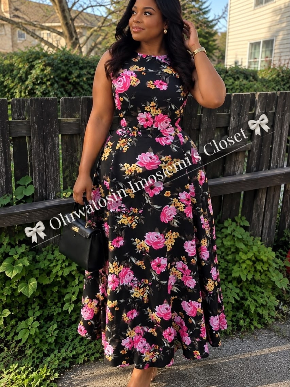 Torrid Floral Maxi Dress in Black & Pink Size 12 Like New
